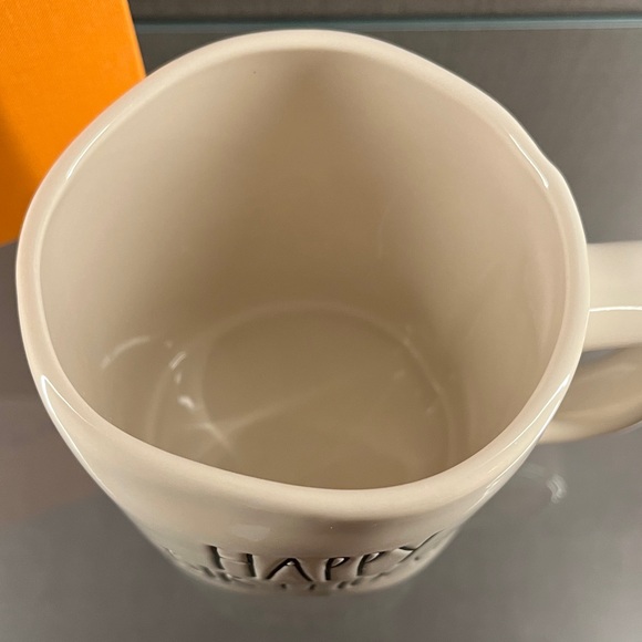 Rae Dunn by Magenta "Happy Birthday" ceramic mug light blue cupcake topper lid. - Picture 10 of 12